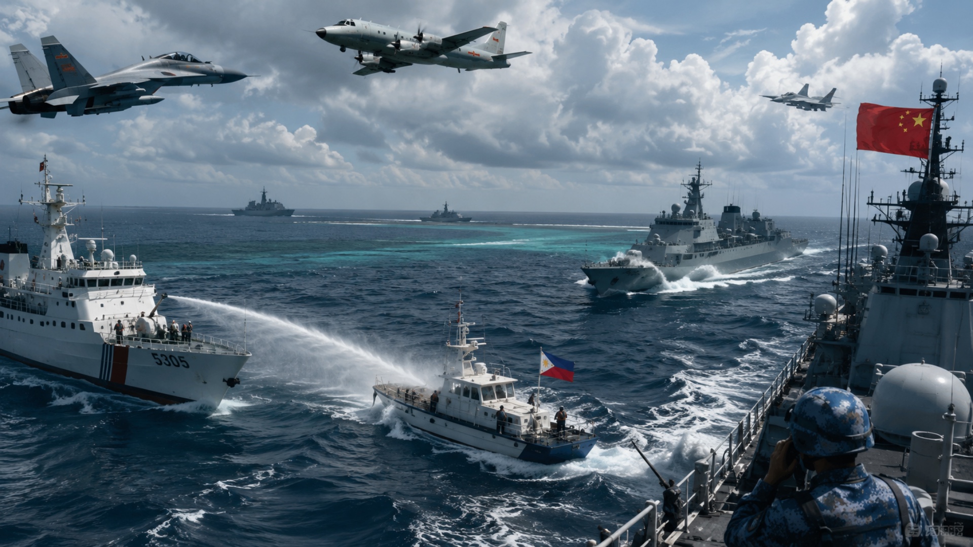 Van waterpistolen van de maritieme politie tot luchtruim van de Bevrijdingsmacht: China verhoogt militaire druk in de Zuid-Koreaanse Zee en veroorzaakt bezorgdheid over regionale veiligheid door het negeren van het internationaal recht