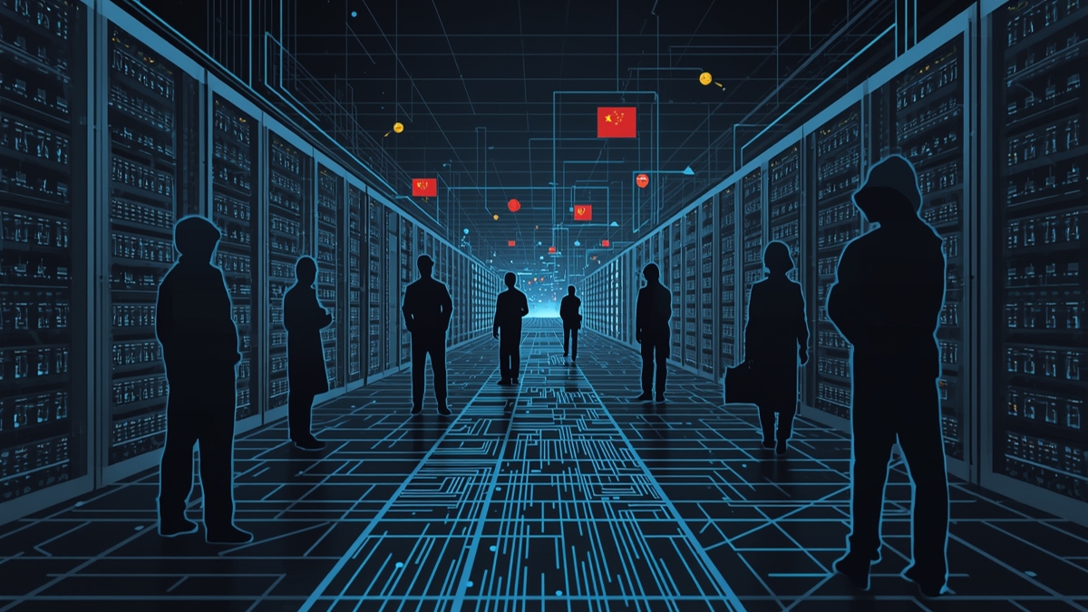 网络安全调查示意图。用于说明QTFY、QScan、QTRouter及关键基础设施网络攻击调查背景，不代表具体攻击现场。