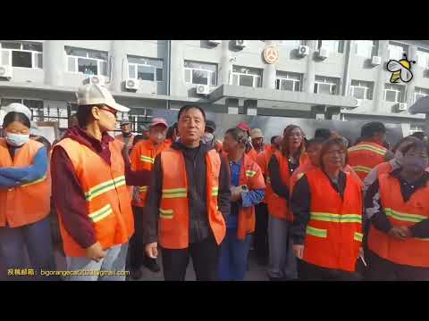 10月15日迁西县道路养护工集体讨薪的公开视频画面之一。来源：昨天工作室（非另一起事件）