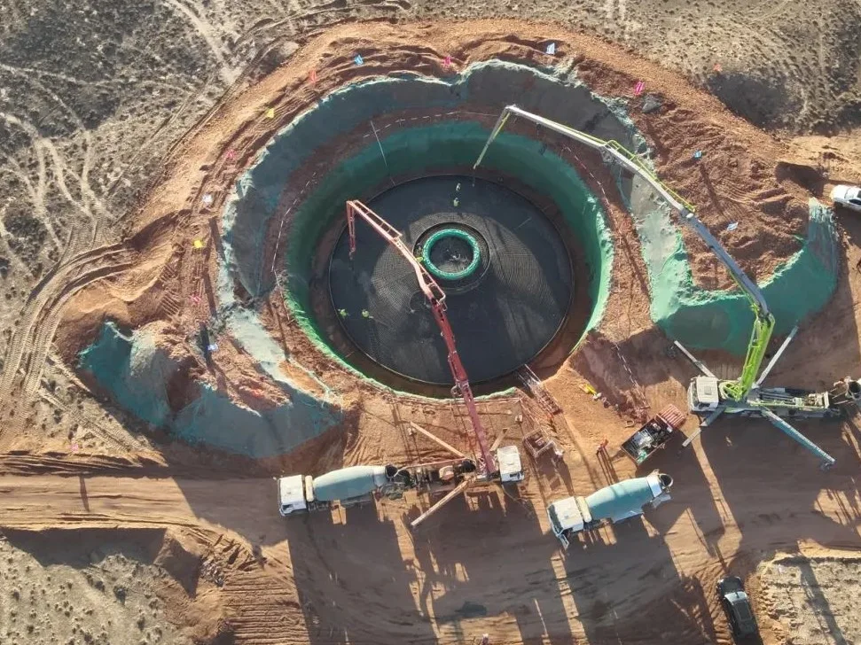 2025年张掖其他风电场基座施工真实照片，不能冒充本案基座｜来源：见道网
