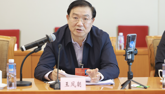 王凤朝任职期间出席会议的历史资料图，非长沙法院庭审现场｜来源：界面新闻