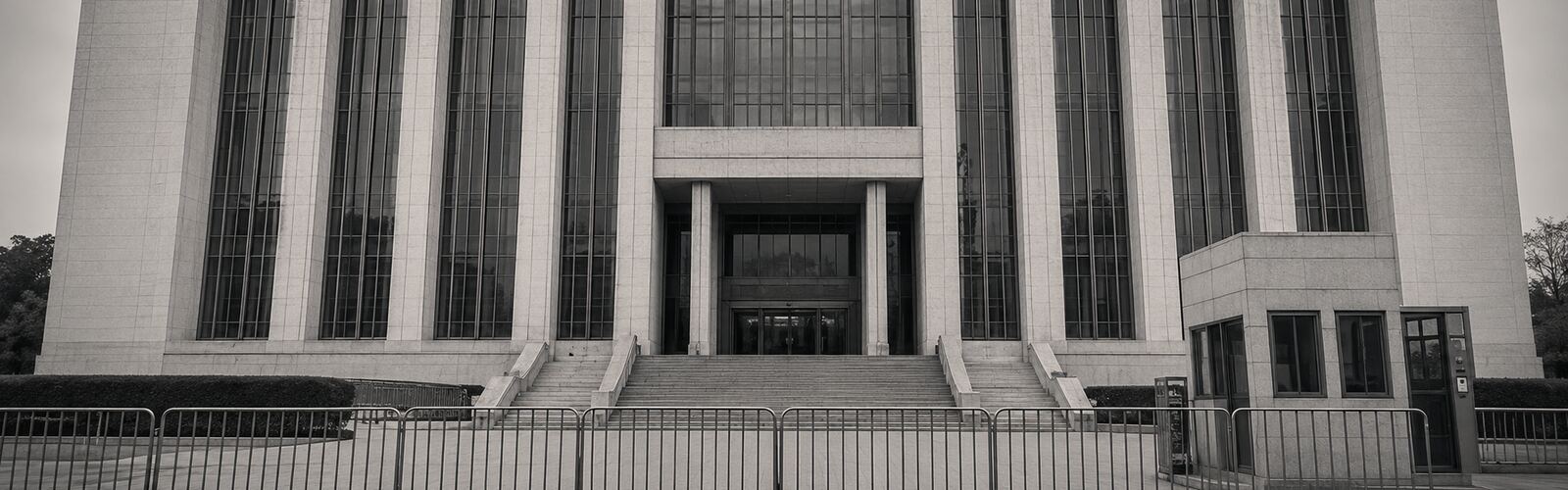 公共建筑与警戒线之间的司法现场